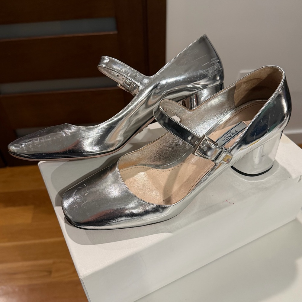 Prada 💌 Silver Mary Janes
